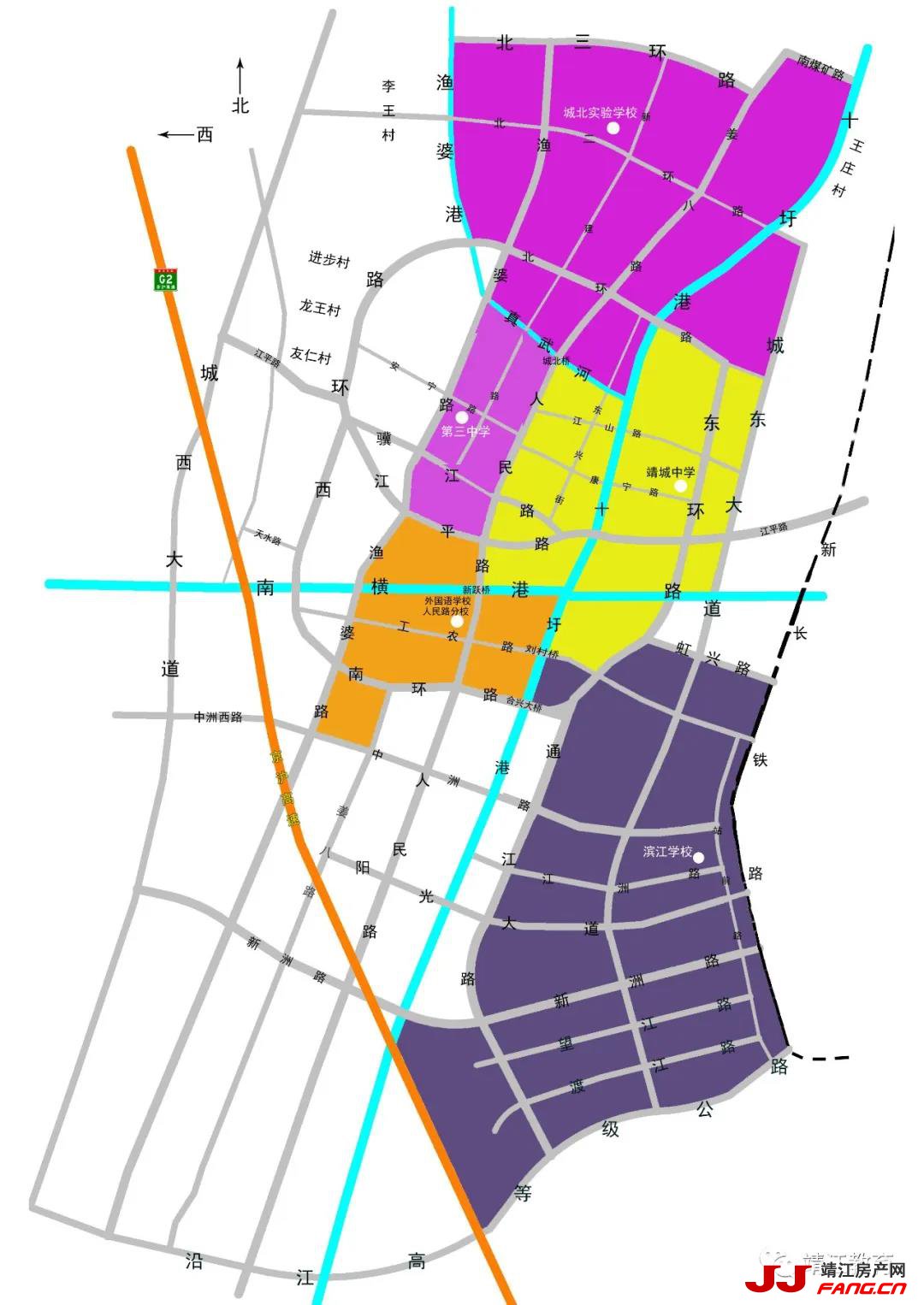 2020年靖江初中学区房划分图